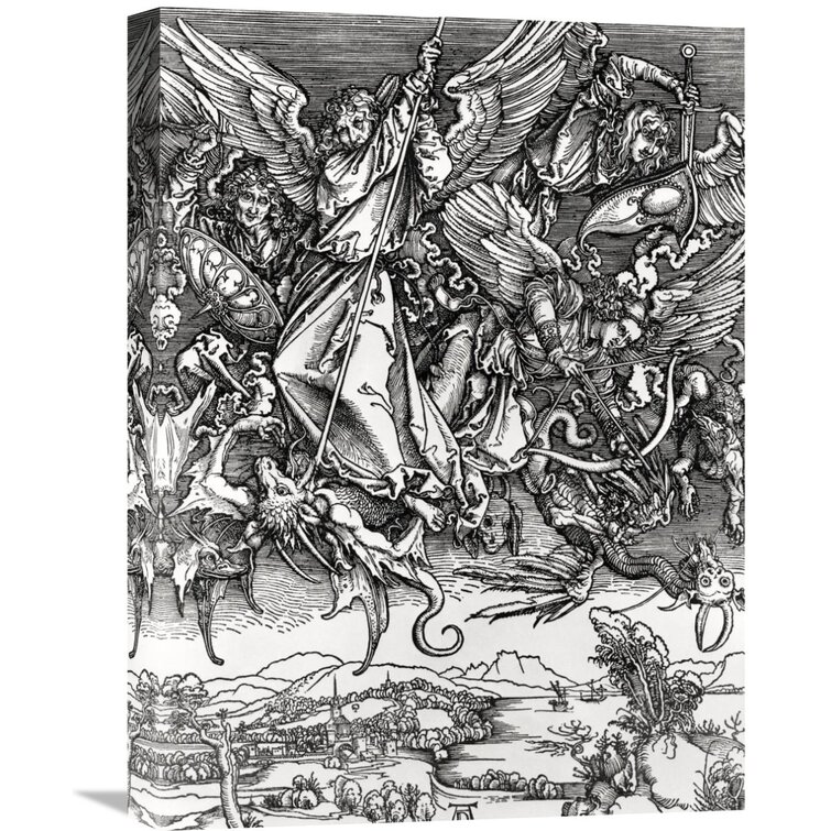 Global Gallery St Michael Fighting The Dragon On Canvas By Albrecht Dürer Print Wayfair 3176